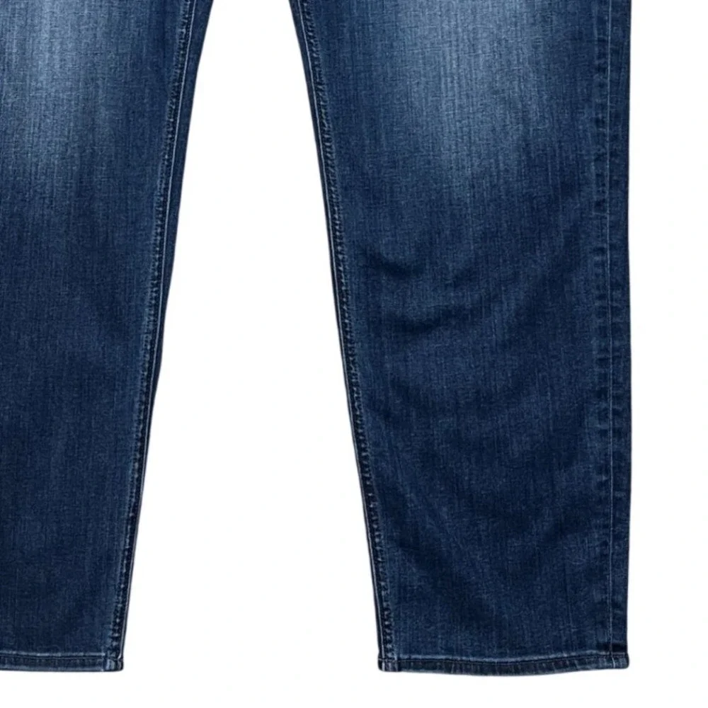 Banana Republic Traveler Jeans Mens 42x34 Dark Wash Taper Fit 5 Pocket Denim EUC